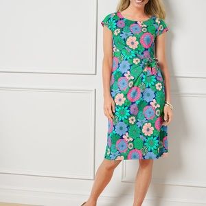 Talbots Effortless Jersey Floral Tie Dress